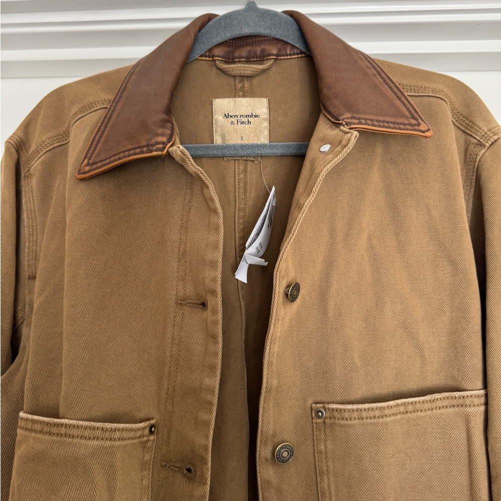 abercrombie brown twill barn coat - Picture 5 of 7